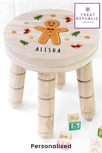 Christmas Gingerbread Wooden Stool by Treat Republic (AL8936) | £35