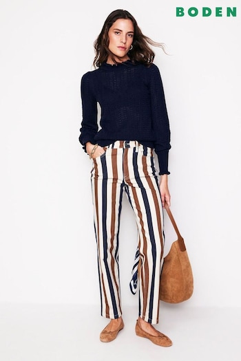 Boden Brown Striped Jeans (AL8945) | £90