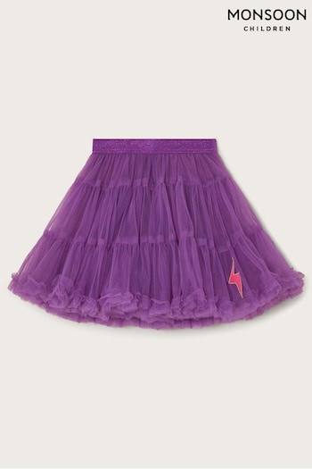 Monsoon Purple Layered Net Skirt (AL8953) | £40 - £44