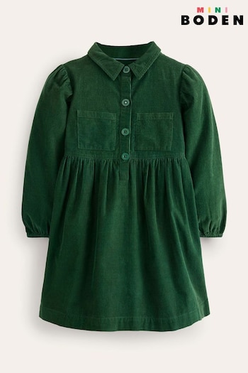 Boden Green Aubrey Puff Sleeve 100% Cotton Shirt Pepe Dress (AL9473) | £35 - £39