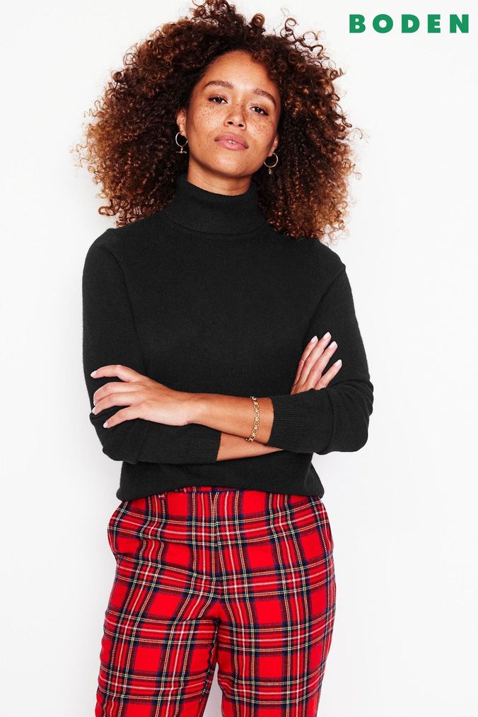 Black cashmere roll neck womens hotsell