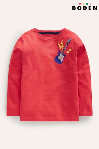 Boden Red 100% Cotton Guitar Superstitch Logo T-Shirt (AL9544) | £19 - £21