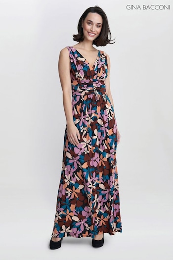 Gina Bacconi Idra Jersey Black Maxi Dress (AL9640) | £120