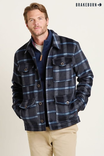 Brakeburn Blue Check Faux Wool Jacket (AL9699) | £110