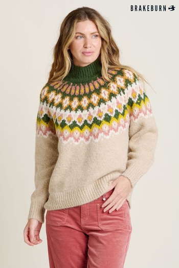 Brakeburn Cream Chunky Knitted Fairisle Pattern Jumper (AL9752) | £75