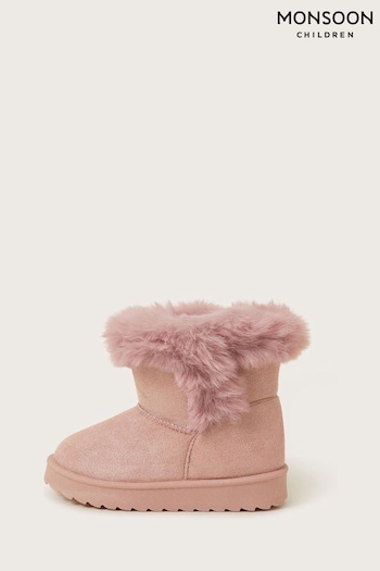 Monsoon Pink Glitter Suedette Ankle Boots (AL9885) | £22 - £24