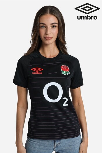 Umbro Womens England Rugby Alternate Replica Short Sleeve Black Jersey (ALD581) | £70