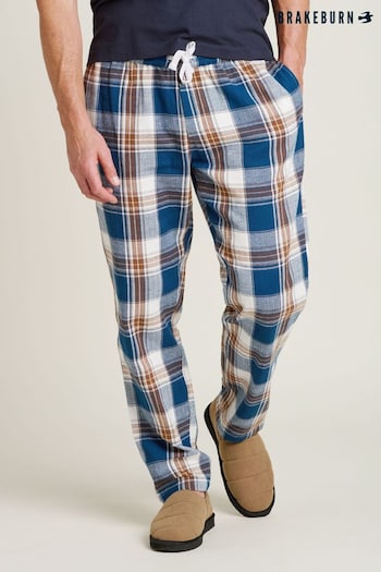 Brakeburn Blue Winter Check 100% Cotton Pyjama Bottoms (AM0039) | £40