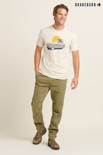 Brakeburn Cream Support Car 100% Cotton T-Shirt (AM0040) | £29