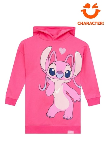 Character Pink 100% Cotton Disney Lilo And Stitch Angel Glitter Hoodie (AM0179) | £18