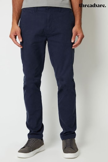 Threadbare Blue Slim Fit Canvas Trousers With Stretch (AM0233) | £27