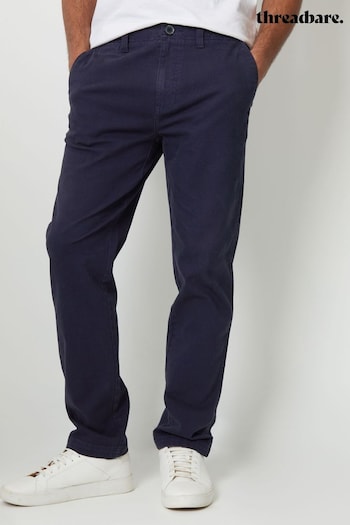 Threadbare Blue Straight Leg Canvas Trousers With Stretch (AM0236) | £27