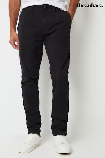 Threadbare Black Slim Fit Canvas Trousers With Stretch (AM0249) | £27