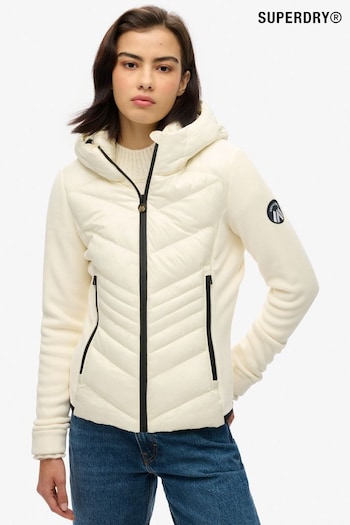 Superdry White Hooded Storm Fleece Jacket (AM0687) | £95