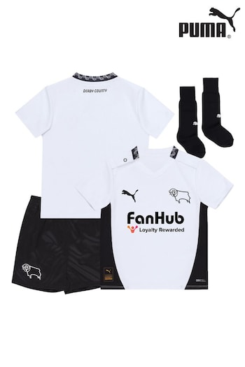 puma Black White Infant Derby County Home Kit 2024-25 (AM0759) | £45