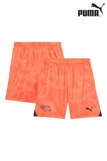 puma her Orange Kids Derby County Goalkeeper Shorts 2024-25 (AM0803) | £25