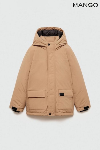 Mango Brown Pockets Hooded Coat (AM1021) | £0