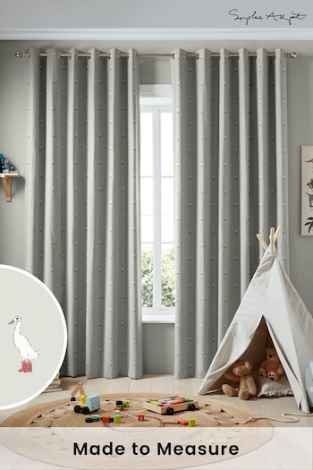 Sophie Allport Grey Running Ducks Made to Measure 100% Cotton Curtains (AM1155) | £91