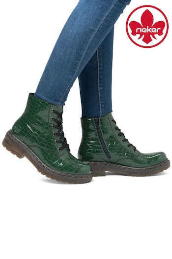 Rieker Womens Green Military Boots (AM1337) | £70