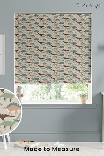 Sophie Allport Natural and Khaki Green Dinosaur Camo Made to Measure Roman Blind (AM1398) | £79