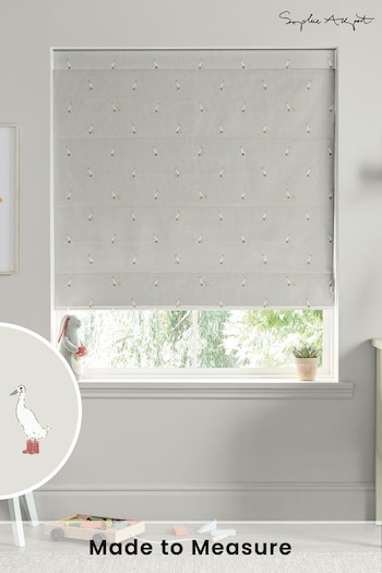 Sophie Allport Grey Running Ducks Made to Measure Roman Blind (AM1399) | £79