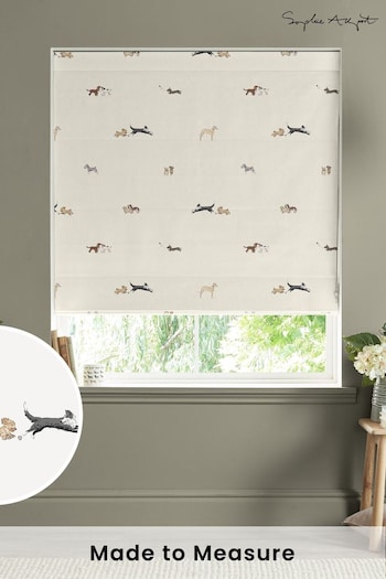 Sophie Allport Off White Doggy Daycare Made to Measure 100% Cotton Roman Blind (AM1400) | £79