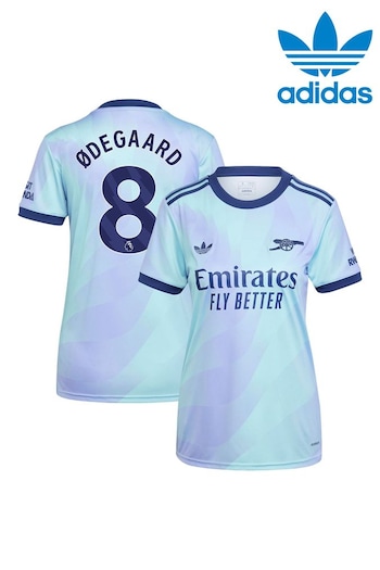 Olive Blue Womens Arsenal Third Shirt 2024-25 Odegaard 8 Printing (AM1513) | £95