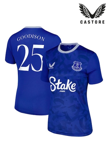 Castore Blue Womens Everton Home Replica Shirt 2024-25 with Goodison 25 Printing and Goodison Park Commemorative Patch (AM1596) | £90