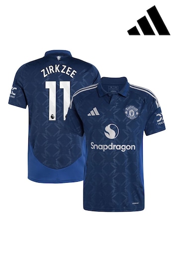 adidas Blue Manchester United EPL Away Shirt 2024-25 With Zirkzee 11 Printing (AM1650) | £95