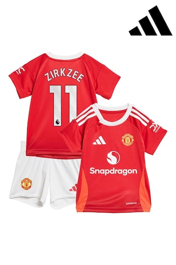 adidas Red Manchester United EPL Home Baby Kit 2024-25 with Zirkzee 11 Printing (AM1665) | £40