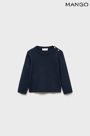 Mango Blue Ribbed Knit Sweater (AM1722) | £20