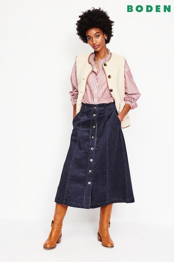 Boden Blue Petra Co-ord Midi Skirt (AM1755) | £90