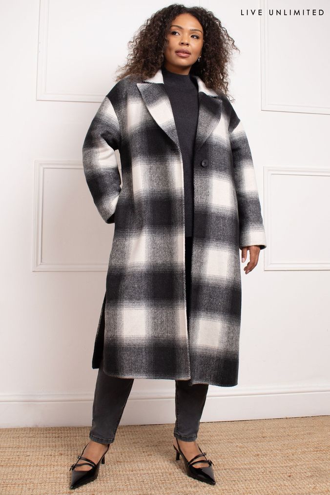 Next grey check coatigan online