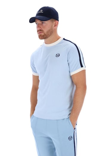 Sergio Tacchini Blue Hadow Crew 100% Cotton T-Shirt (AM1945) | £30