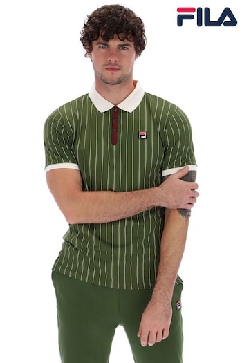 Fila Green BB1 Striped 100% Boa Polo Shirt (AM2098) | £45