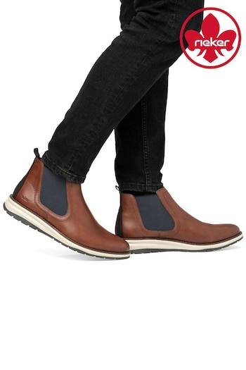 Rieker Mens Chelsea Brown Boots (AM2257) | £85