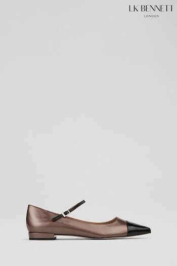 LK Bennett Brown Monty Toe Cap Flat (AM2430) | £249