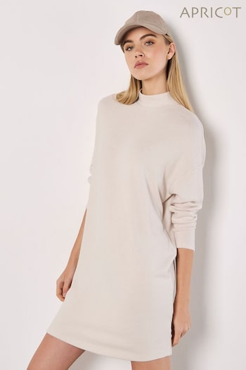 Apricot Natural Button Cuff Soft Touch Dress (AM2452) | £35