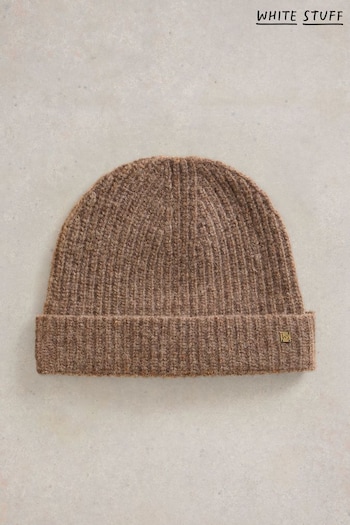 White Stuff Brown Albie Rib Knit Beanie (AM2500) | £25