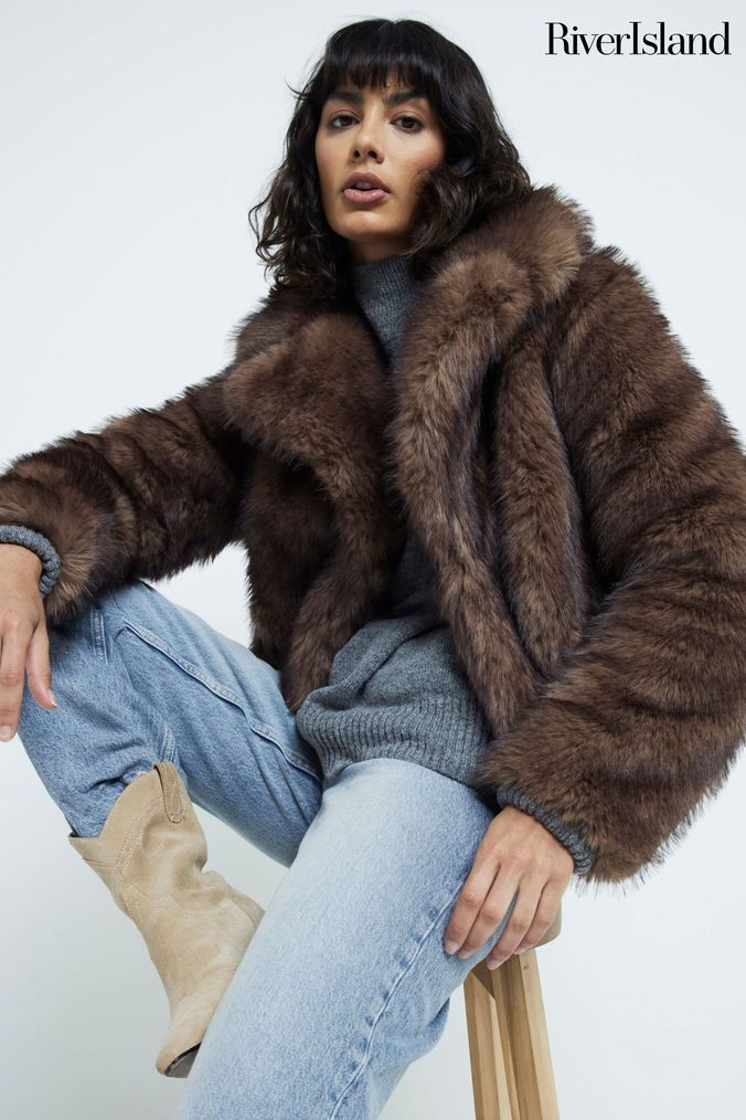 River island teddy coat 2025