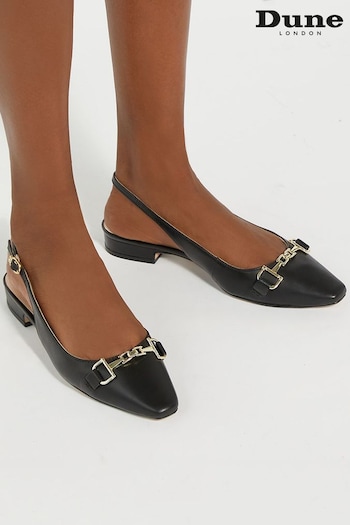 Dune London Black Hopewell Snaffle Slingback Shoes (AM3257) | £85