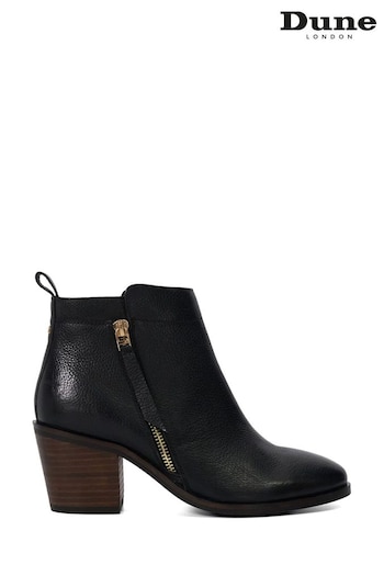 Dune London Black Wide Fit Paicing Side Zip Ankle Puma boots (AM3262) | £125