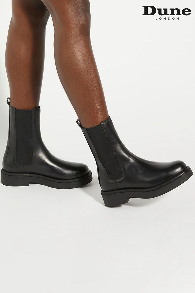 Buy Women s Black Dune London Chelsea Leather Footwear Online Next UK