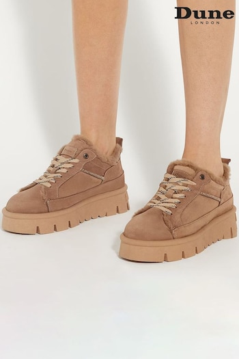 Dune London Brown Estha Lace Up Trainers (AM3269) | £120