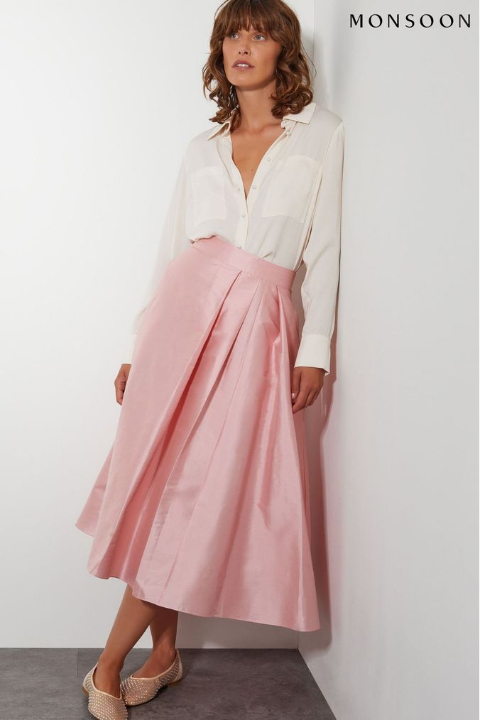 Pink midi skirt next clearance