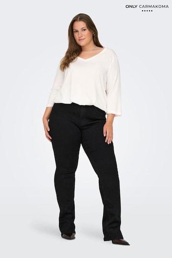 ONLY Curve Black High Waist Sally Flared Regular Leg Jeans (AM3876) | £35