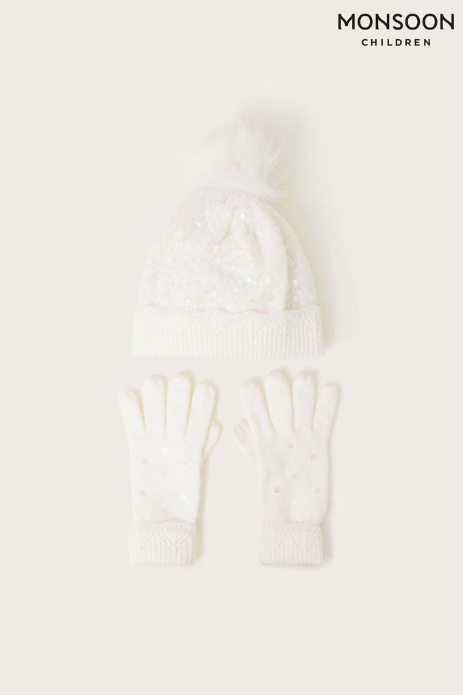 Buy Girls Hat Gloves Scarf Sets White Hatsglovesscarves Online Next UK