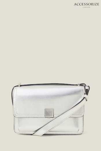 Accessorize Silver Metallic Faux Leather Crossbody Bag (AM4054) | £35