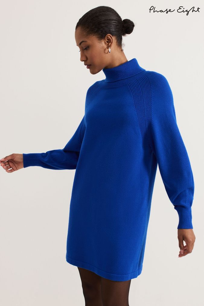 Blue jumper dresses clearance