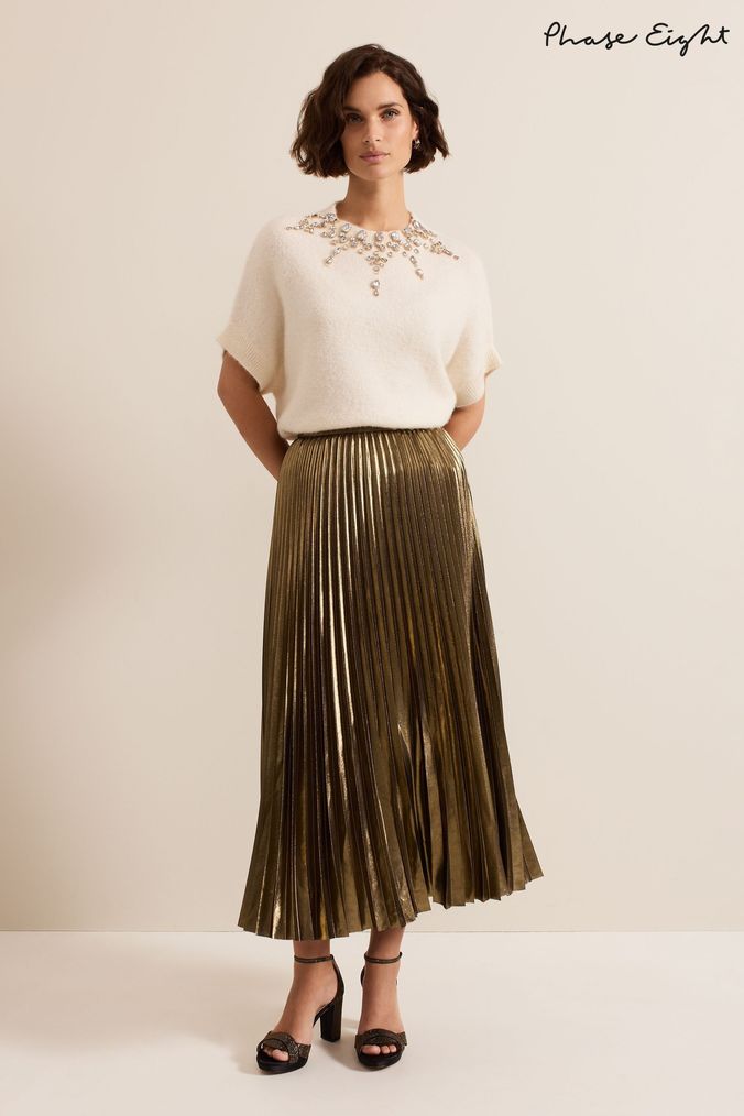 Gold pleated skirt 99 deals
